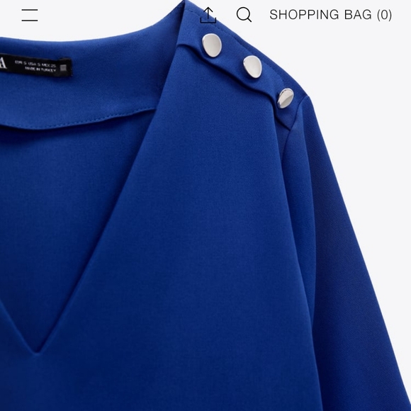 NWT WOMENS BLUE ZARA MINI DRESS WITH SILVER SHOULDER BUTTONS SIZS XS..RUNS BIG - Picture 8 of 10